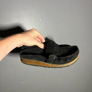 Birkenstock Buckley Black Suede Clogs Size EU 38